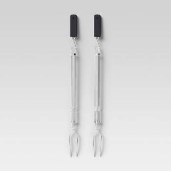 2pk Stainless Steel Extension Forks Black - Room Essentials™