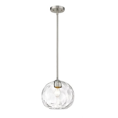 Chloe 10" Clear Glass Pendant Light with Brushed Nickel Finish