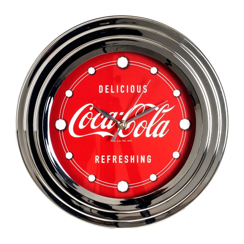 Hastings Home Coca-Cola Delicious Style Chrome-Finish Clock - 12", 2 of 5
