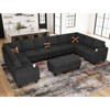 Belffin Oversized 10-Seater U-Shaped Sectional - Modular Chenille Couch with Storage Ottoman & Cup Holders.Gray - 3 of 4