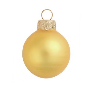 Northlight Matte Finish Glass Christmas Ball Ornaments - 4.75" (120mm) - Yellow Sun - 4ct - 1 of 4