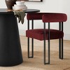 3-Piece Round Pedestal Dining Table Set, 35" Small Dining Table with 2 Upholstered Armchairs, Modern Kitchen & Breakfast Nook Set-Maison Boucle - 4 of 4