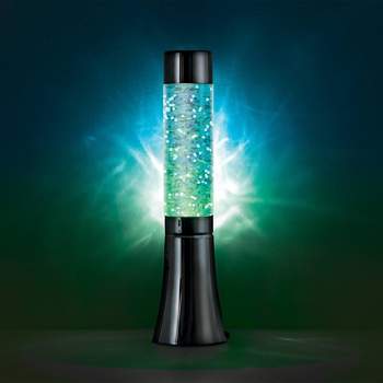 13" Tube Shape Glitter Lamp Black - West & Arrow