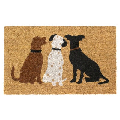 Raj Tufted Dogs Doormat White/Brown/Black