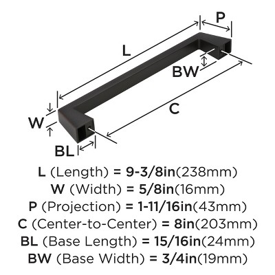 8-Inch Oil Rubbed Bronze Appliance Pull with Mounting Hardware