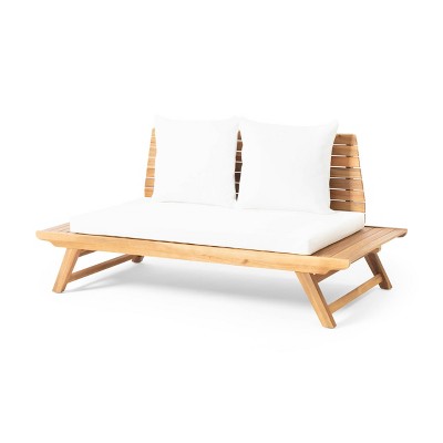 Sedona Wooden Loveseat - Teak/White - Christopher Knight Home