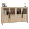 Sideboard Buffet Cabinet with 4 Glass Doors, 55" Modern Farmhouse Storage Cabinet with Ample Storage for Kitchen, Dining Room, Living Room - 2 of 4