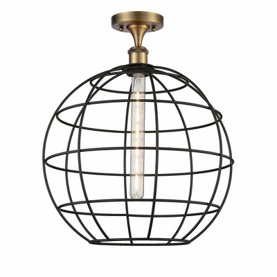 Innovations Lighting Lake Placid 1 - Light Semi-Flush Mount in  Brushed Brass