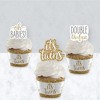 Big Dot of Happiness It's Twins - Cupcake Decoration - Gold Twins Baby Shower Cupcake Wrappers and Treat Picks Kit - Set of 24 - 3 of 4