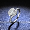 Promise Rings for Couples Heart-shaped 1 Carat Cubic Zirconia Adjustable Ring Eternity Band, The Ultimate Proposal and Anniversary Ring - 3 of 4