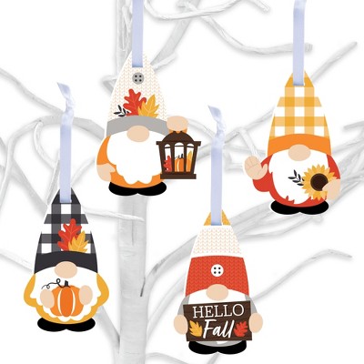 Big Dot of Happiness Fall Gnomes - Autumn Harvest Decorations - Tree Ornaments - Set of 12