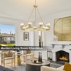 CityFurn 9-Light 36'' W Modern Wagon Wheel Chandelier with Clear Glass - 4 of 4