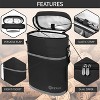 OPUX 2 Bottle Wine Carrier Tote, Insulated Leakproof Cooler Bag, Portable Case Travel Picnic BYOB Beach Christmas Gift - 4 of 4