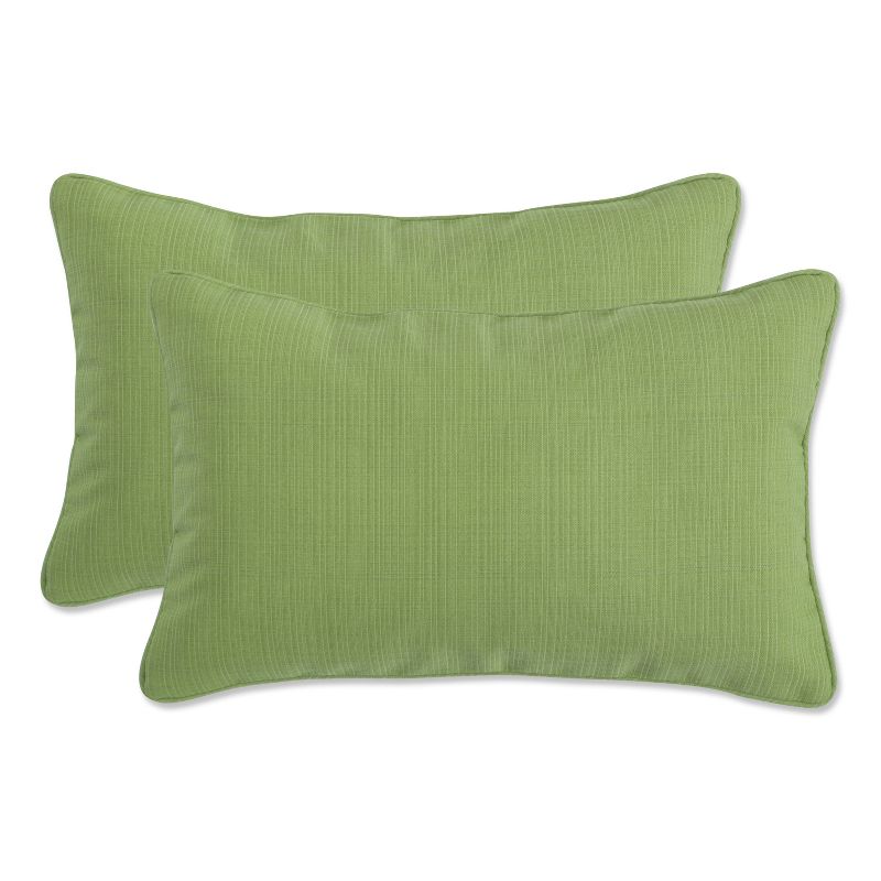 2 Piece Outdoor Lumbar Toss Pillow Set - Forsyth Solid - Pillow Perfect, 1 of 9