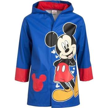 Disney Mickey Mouse Boys' Hooded Rain Jacket - Waterproof Slicker Shell Raincoat (4-7)