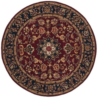 Classic Cl362 Hand Tufted Area Rug - Burgundy/navy - 8' Round ...