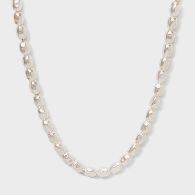 SUGARFIX by BaubleBar Pearl Charm Beaded Necklace Base - Gold/Pearl
