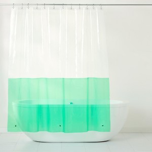 TOWN & COUNTRY PLAY Ciara Mod Colorblock Clear 100% PEVA Shower Curtain Liner - 1 of 4