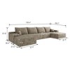 Cloud Sofa with 1 Ottoman,Modern Upholstered Couches, Comfort U Shaped Sofa for Living Room,Deep Seat Couch Camel - 4 of 4