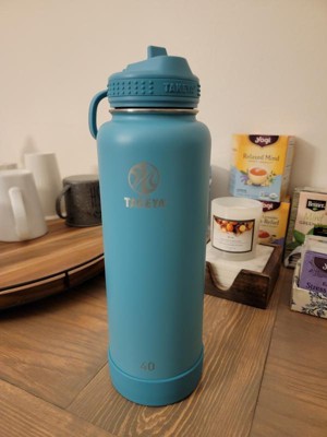 Takeya Pickleball Insulated Water Bottle with Straw Lid, 32oz Dropshot Teal