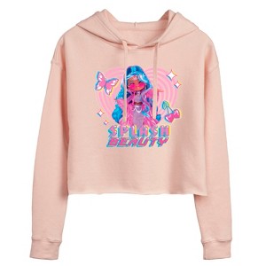 Women's - LOL Surprise! - Splash Beauty w/ Butterflies & Hearts Cropped Graphic Hoodie - 1 of 3