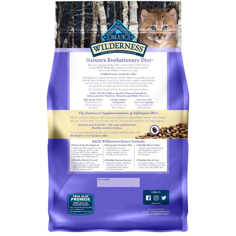 Blue Buffalo Wilderness High Protein Natural Kitten Dry Cat Food with Chicken Flavor, 3 of 8