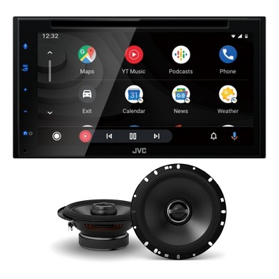 JVC KW-V66BT 6.8" Touchscreen Receiver Compatible with Apple CarPlay & Android Auto Bundled with a Pair of S-S65 6.5" Coaxial Speakers