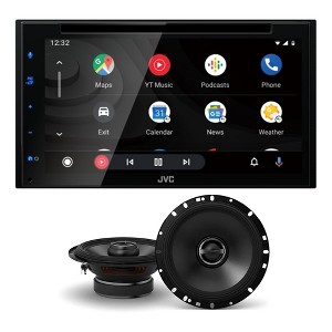 JVC KW-V66BT 6.8" Touchscreen Receiver Compatible with Apple CarPlay & Android Auto Bundled with a Pair of S-S65 6.5" Coaxial Speakers - 1 of 4