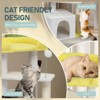SEVOBAL Pet Tower 27.5in Cat Tree, Multi-level Cat Tower with Cat Scratching Post and Pad, Cozy Cat Condo, Padded Top Bed, White, 20.4"*16.5"*26.7" - 3 of 4