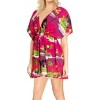 LA LEELA Women's Mini Loose Swimwear Dress Beach Cover Up Beachwear Tunics Swim - 2 of 4