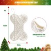 Aoibox Large 18 Inch Bone Shape Knitted Dog Christmas Stocking White Soft Plush Yarn for Fireplace Tree Holiday Pet Gift 1 Piece - 2 of 4
