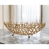 HomeRoots 22" Gold Aluminum Oval Faux Coral Centerpiece Bowl - 2 of 4
