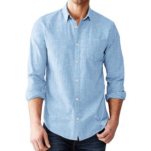 COOFANDY Men's Casual Button Down Shirt Long Sleeve Linen Chambray Shirt - 1 of 4
