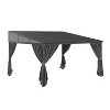 FUFU&GAGA Modern Wall Outdoor Patio Gazebo with Galvanized Steel Hardtop Aluminum Frame, Removable Curtains & Deep Gray Mosquito Netting - 4 of 4