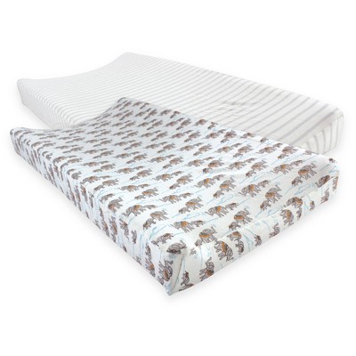 Touched by Nature Baby Organic Cotton Changing Pad Cover, Elephants, One Size