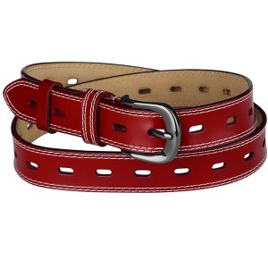 INSPIRE CHIC Women Faux Leather Belt Hollow Waist Belts with Buckle Belts - 1 of 4