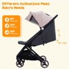 Lightweight Stroller, Compact One Hand Fold Travel Stroller for Airplane Friendly - 3 of 4