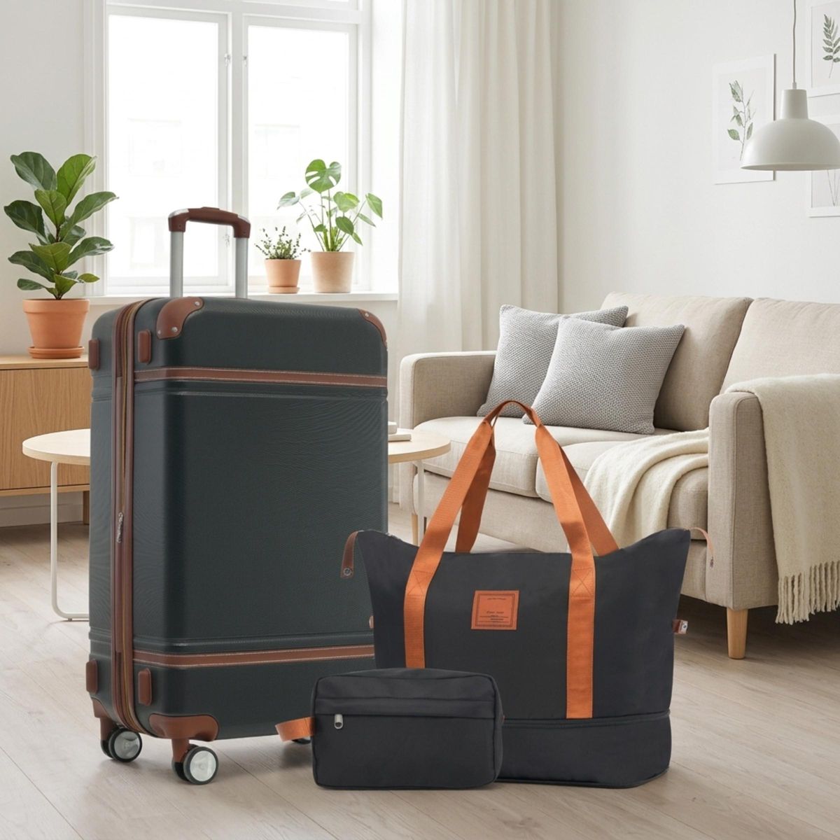 Polibi Luggage Set 3 Pieces with 28 Inch Luggage, a Travel Duffel Bag and a Toiletry Bag - thumbnail 2