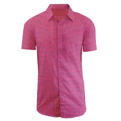 Galaxy By Harvic Men's Slim Fit  Short Sleeve Stretch Printed Dress Shirts