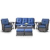 Belord 8PCS Wicker Patio Furniture Set, Outdoor Conversation Set with 2 Swivel Rocker Chairs, 1 Patio Couch, 1 Coffee Table, 2 Ottomans, 2 Side Table - 4 of 4