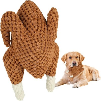 Turkey Dog Toy Thanksgiving Plush Toys for Aggressive Chewers Durable Interactive Dog Squeaky Chew Toys Puppy Stuffed Toys Small Medium Large Dogs
