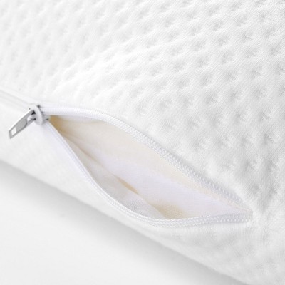 White Hypoallergenic Memory Foam Bed Pillow with Zip-off Cover
