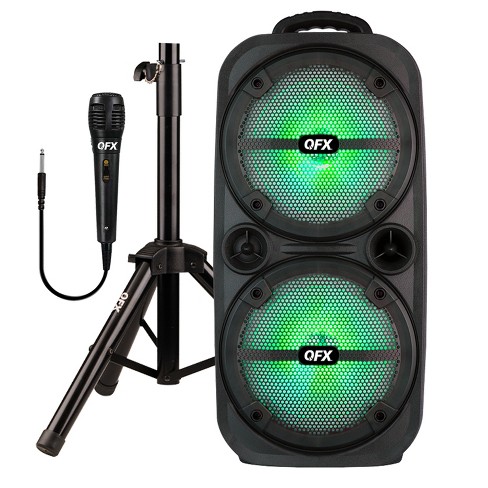 QFX® Portable Bluetooth® True Wireless Speaker with LEDs, Microphone, and Stand, Black, PBX-8008SM - image 1 of 4