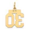 Black Bow Jewelry 14k Yellow Gold, Jersey Collection, Small Number 30 Pendant - 3 of 4