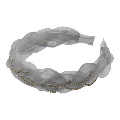 Unique Bargains Women's Mesh Rhinestone Chain Faux Crystal Headbands Hair Accessories 1.1 Inch Wide 1 Pc