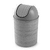 Umbra Mezzo Can 2.5gal Gray Wood: Swing-Top Indoor Trash Can, Bathroom Garbage Bin, 15" Polypropylene, 2.5 Gallon Capacity - 4 of 4