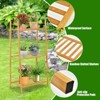 Tangkula 3 Tiers Bamboo Plant Stand for Indoor Plants Multiple Utility Shelf Free Standing Storage Rack Pot Holder Brown/Natural - 4 of 4