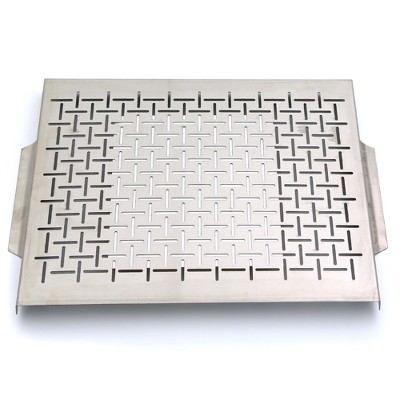 Large Stainless Steel Grill Topper Tray with Handles