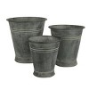 Slickblue Set of Three Metal Planters, Copper Finish, Large to Small Buckets, Modern Farmhouse, Copper, 9-13" - 3 of 3