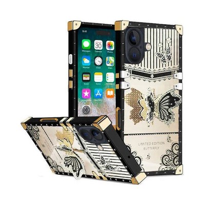 Entronix Case Compatible with iPhone 16 - [Rectangular] Luxury Butterfly Grip Stand